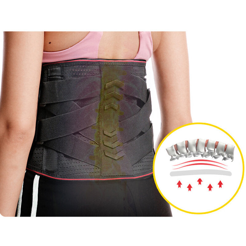 50*43*47CM 3D Breathable Mesh Support Sports Waist Brace Fixed Spring Support Compression Gym Waist Brace