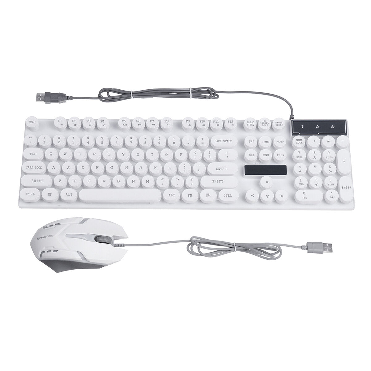 Rainbow Backlit USB Wired 104Key Mechanical Keyboard and 1600 DPI LED Mouse Combo