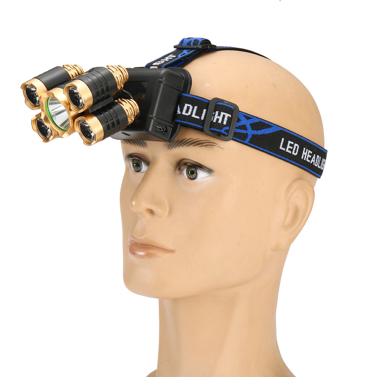 5 LEDs Ultra Bright 90 Rotatable LED Headlight Long Shoot Head Lamp For Hunting Fishing Camping Worker