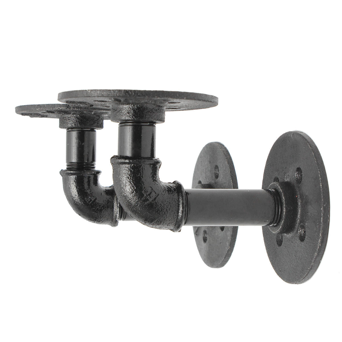 2Pcs Industrial Iron Pipe Shelf Bracket Bookcase Storage Holder Support Stand DIY Home Decor