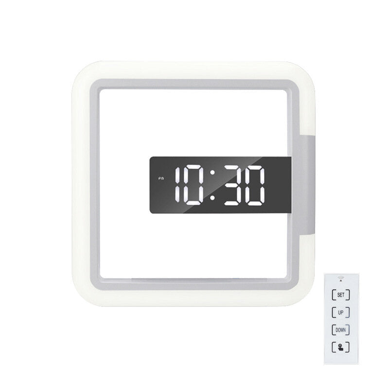 Digital Clock LED Wall Remote Controled RGB Mirror Clock