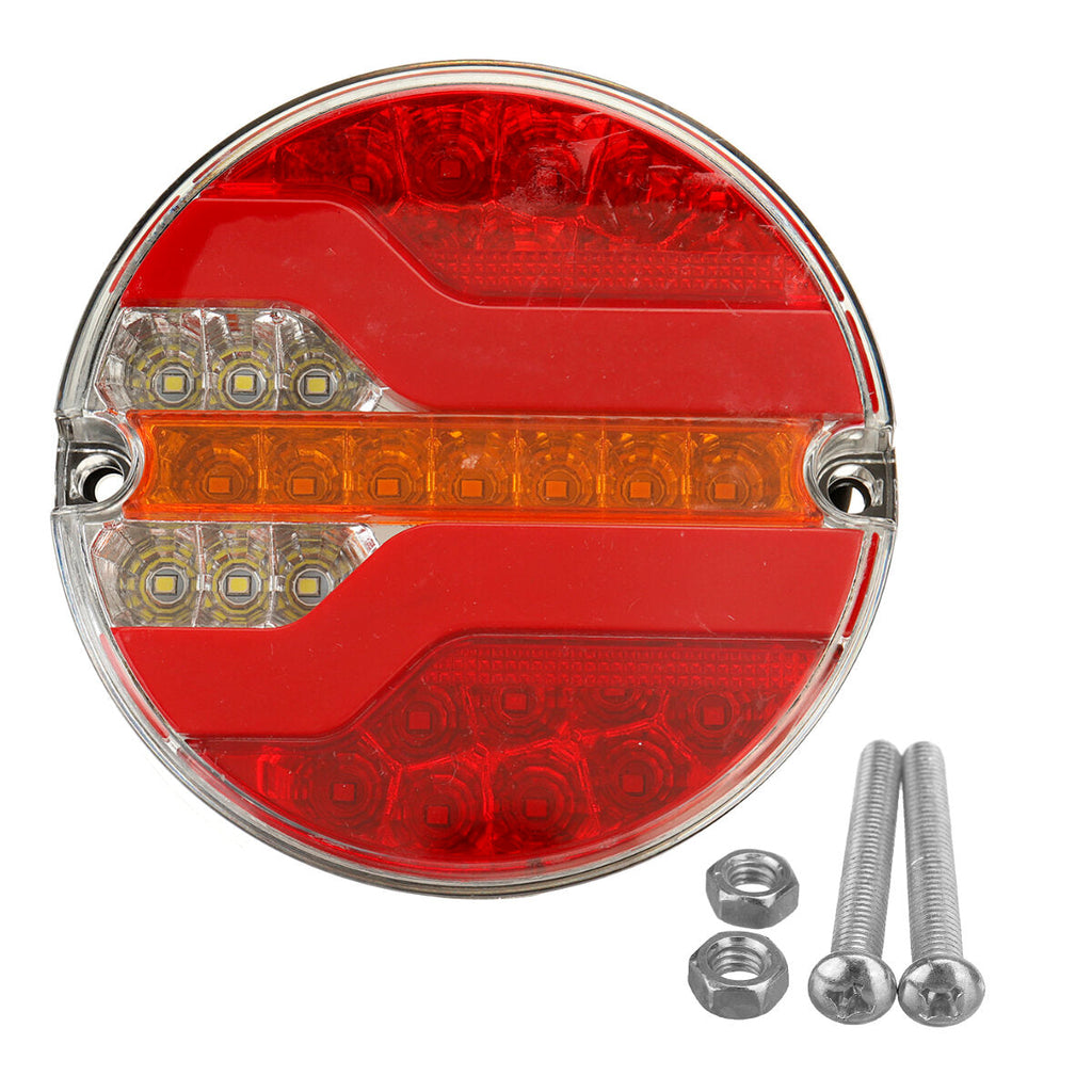 24V LED Hamburger Rear Neon Tail Lights For Truck Lorry Van Caravan Bus Camper