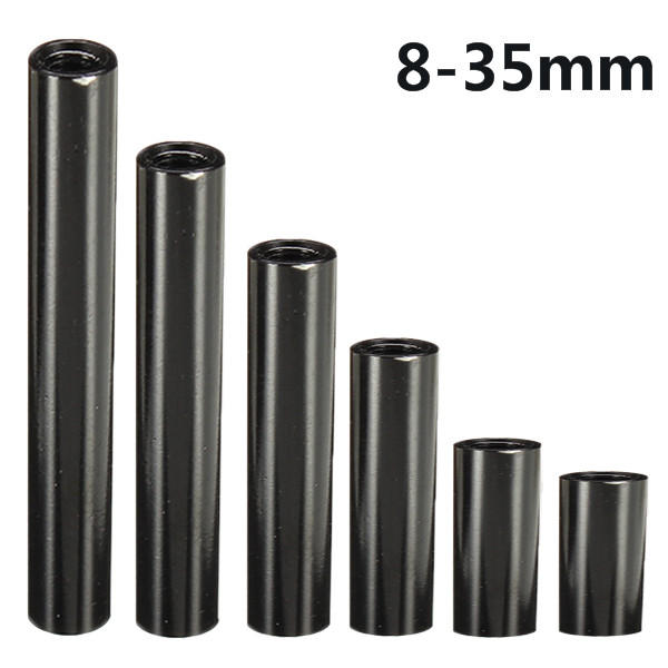 M3 Aluminum Alloy Standoff Studs 8-35mm Black Round PCB Board Spacers Standoffs 10pcs