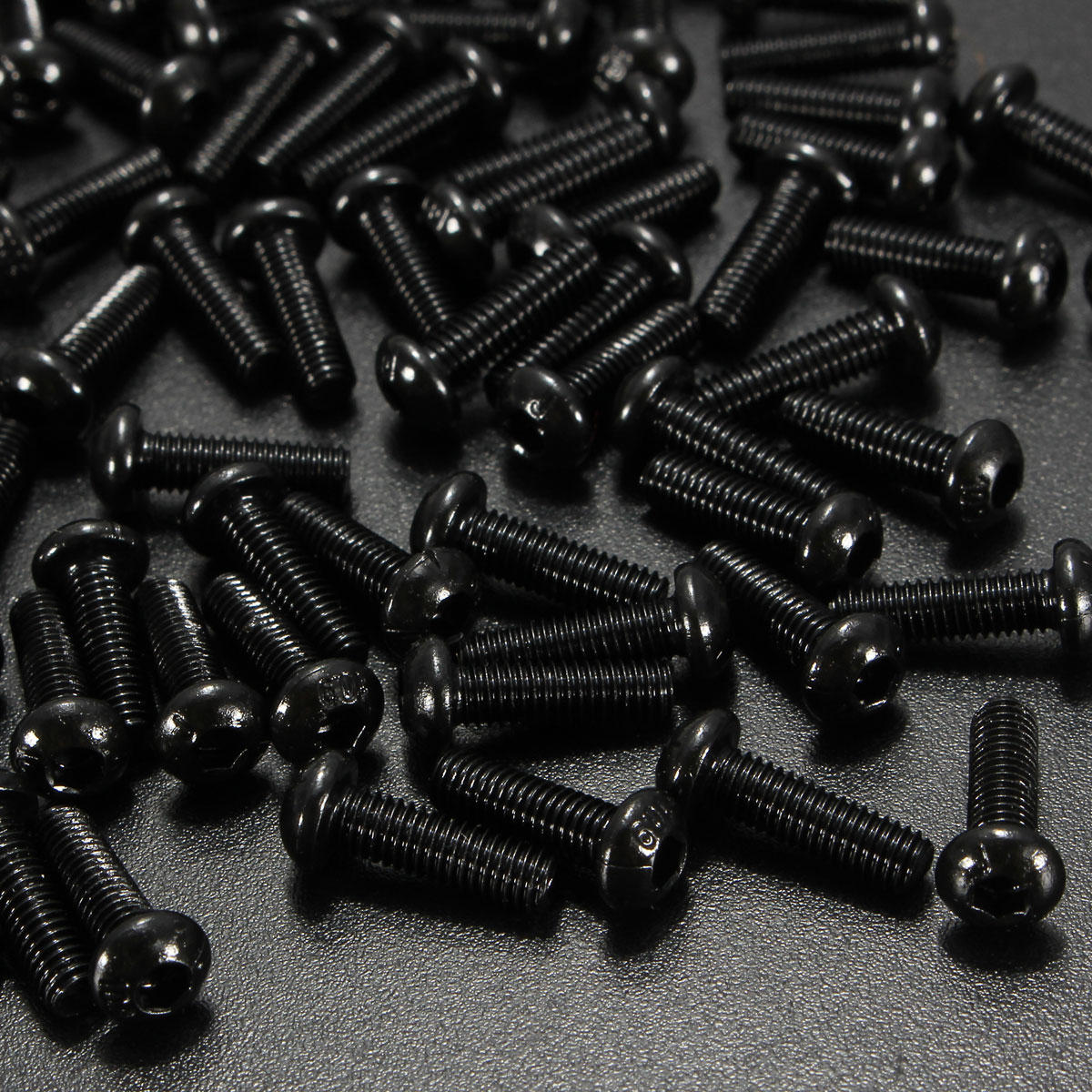 M3CH1 100Pcs M3 Carbon Steel Button Head Hex Socket Cap Screw Bolt Metric Allen Bolt