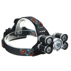 2500LM T6+4xXPE Headlamp 4 Modes 90 Adjustable Waterproof Work Light