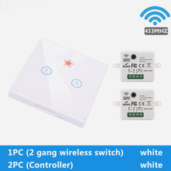 Touch Wireless Wall Switch EU Type 86 Smart Switch Wifi Controller Remote/Switch Control for Smart Home Compatible with Alexa Google Smart Home