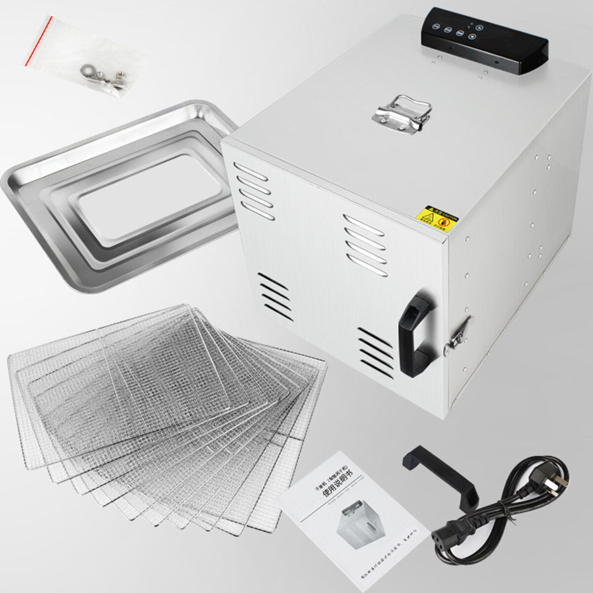 Food Dehydrator 220V 1000W Stainless Steel Yogurt Fruit Dryer-US/EU/AU Plug