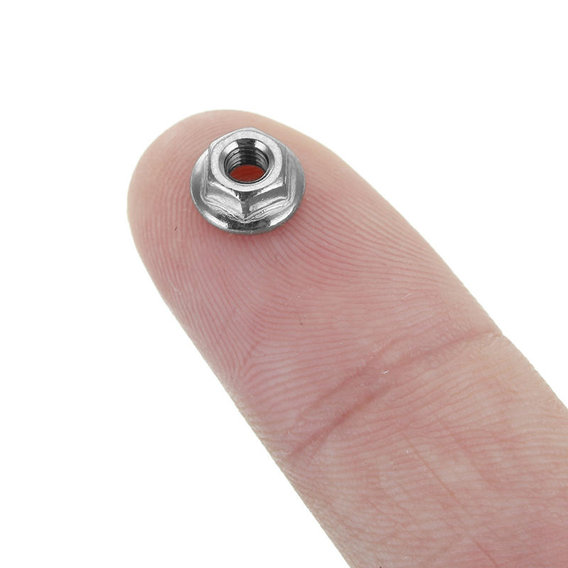 M3SN5 50Pcs M3 304 Stainless Steel Hex Serrated Flange Lock Nuts