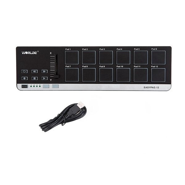 12 Portable Mini USB 12 Drum Pad MIDI Controller
