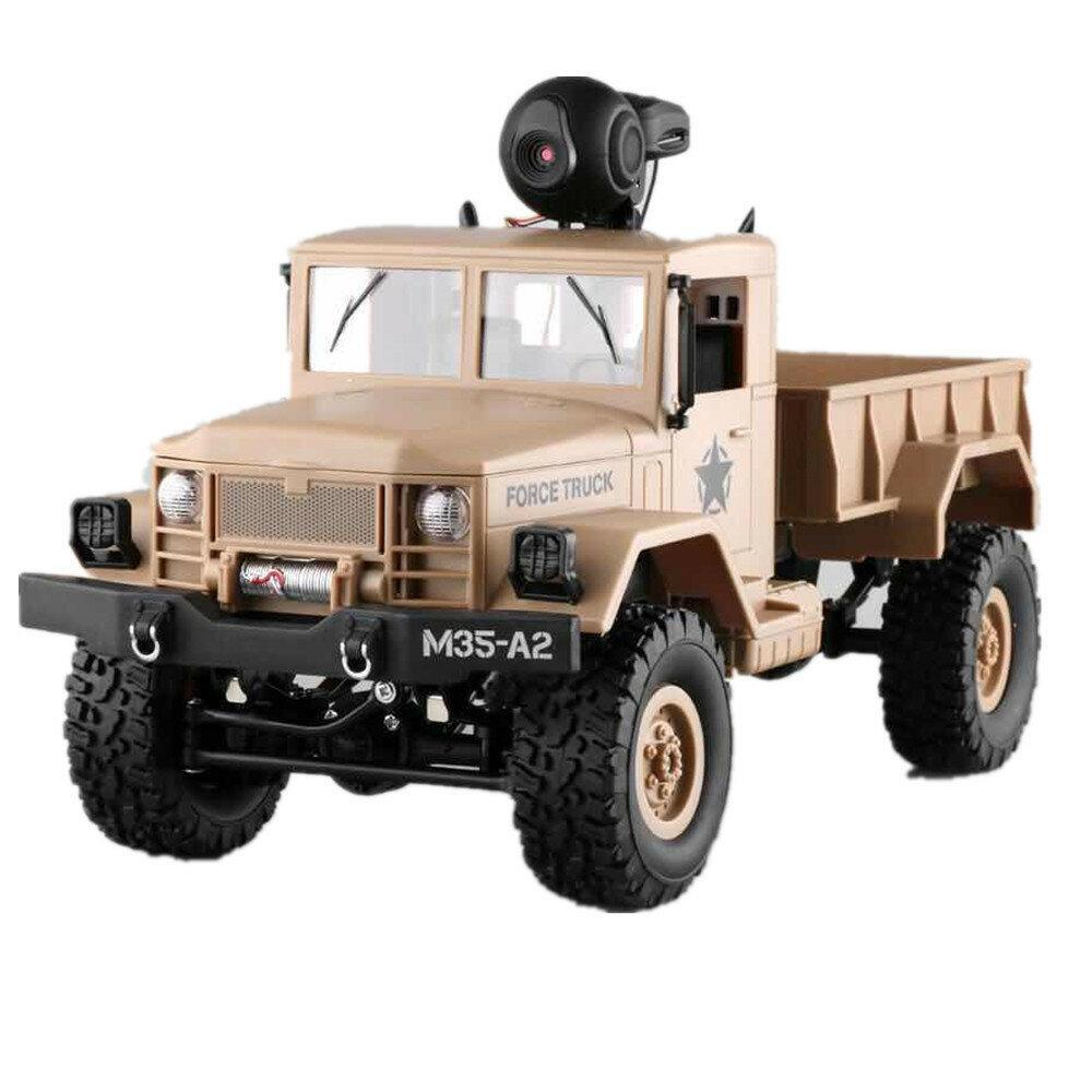 2.4G 4WD Rc Car 720P 0.3MP WIFI FPV Brushed Off-road Military Truck W/ LED Light