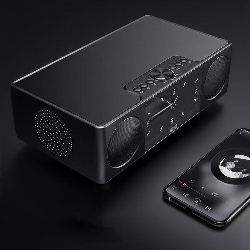 Wireless Bluetooth Speaker Play HD Video Double Alarm Clock FM Radio for Home Outdoor