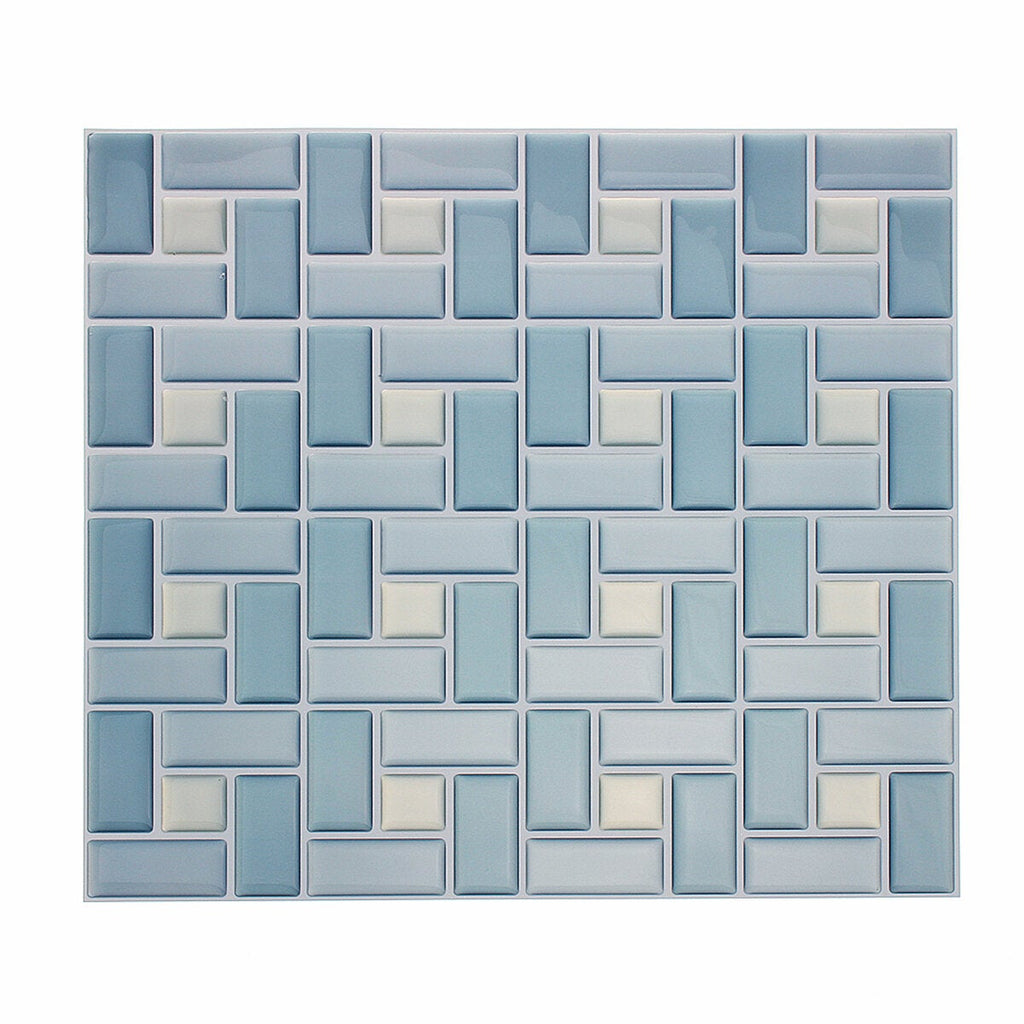 3D Self Adhesive Blue Peel Stickers Wall Tiles PET Kitchen Bathroom Home Decoration