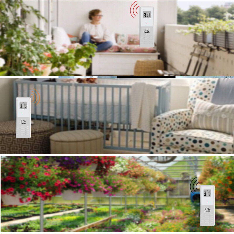 Wireless Weather Station Table Alarm Clock Calendar 12/24 Hours Indoor/Outdoor Temperature Display