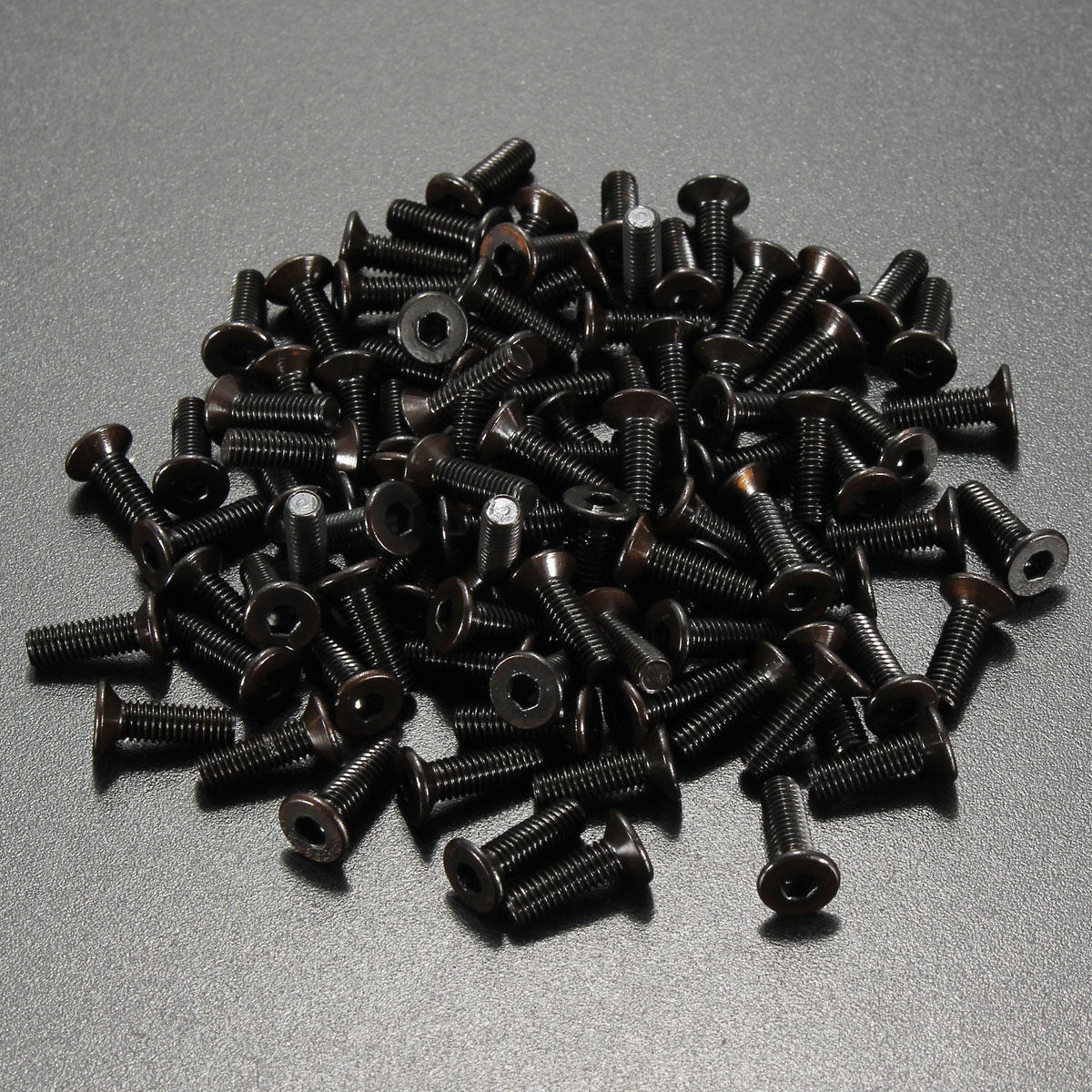 M3CH4 100Pcs M3 Carbon Steel Countersunk Hex Socket Screw 6-20mm Flat Head Hex Screw Metric