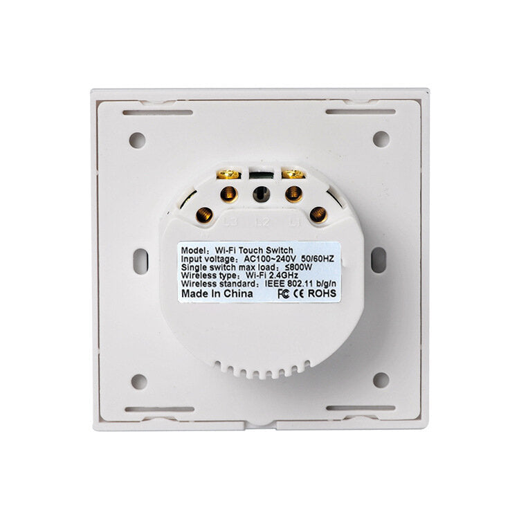 Smart Touch Switch 86 Type Smart EU Standard 1Gang Switch Work with Alexa Google Home WF-WS01 AC100-240V