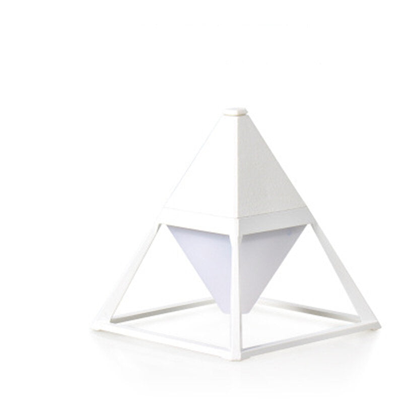 Diffuser LED Night Light USB Interface Charging Wall Lamp Art Pyramid Shape 2200mAh Battery Life