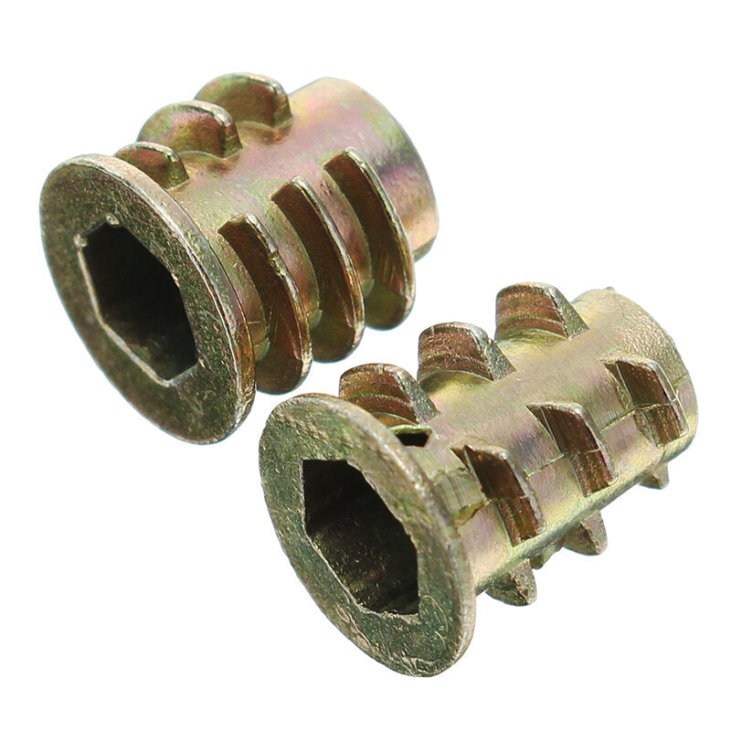 50Pcs M6 Zinc Alloy Wood Furniture Hex Socket Drive Head Screw-in Threaded Insert Nut 8mm-25mm