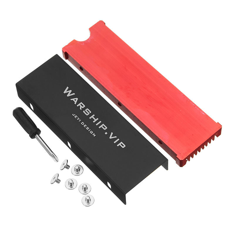 Aluminum Heatsink NGFF PCI-E 2280 SSD Cooling Fan Fin Cooler W/ Thermal Pad