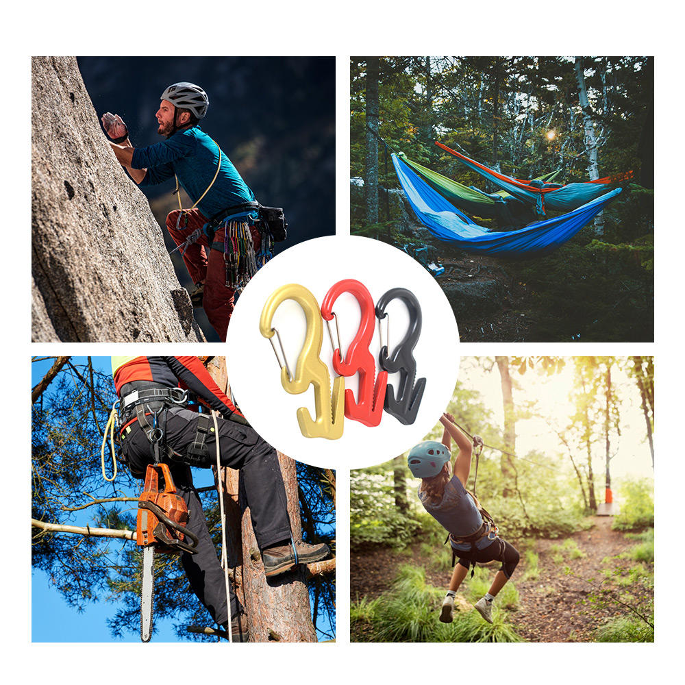 Outdoor Hiking Climbing Durable 9-Shaped 25KG Bearing Carabiner with 2M Rope