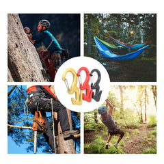 Outdoor Hiking Climbing Durable 9-Shaped 25KG Bearing Carabiner with 2M Rope