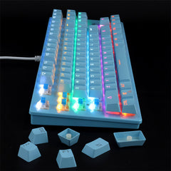 87 Keys Mechanical Keyboard USB Wired Hot Swappable Blue Swtich Colorful LED Backlight Gaming Keyboard for Gaming Typing Office