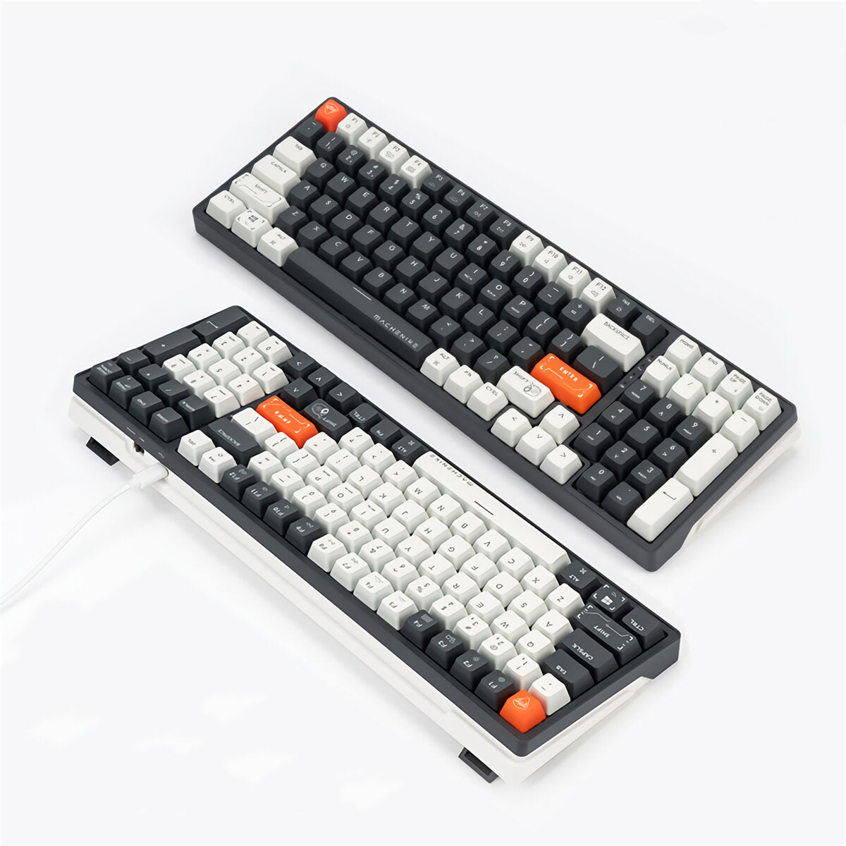 Mechanical Gaming Keyboard Dual Mode Type-C Wired Bluetooth5.0 100 Keys Translucent ABS Keycaps