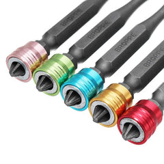 5pcs 110mm PH2 Magnetic Screwdriver Bits Aluminum Ring 1/4 Inch Hex Shank Screwdriver