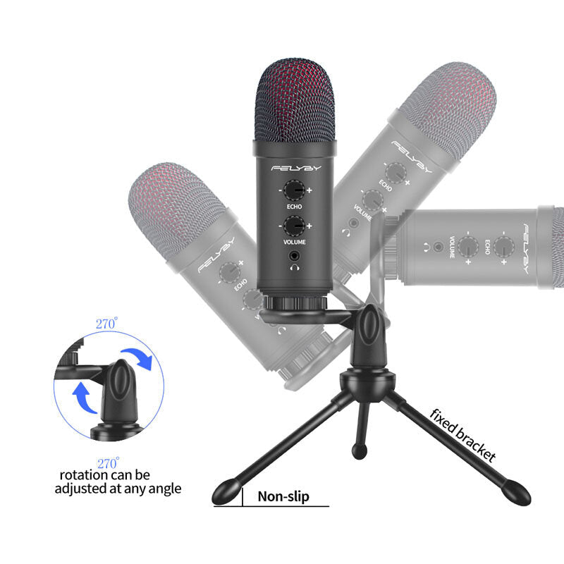 Condenser Microphone for Voiceover Work Online Singing Voice Overs USB Notebook PC Mic
