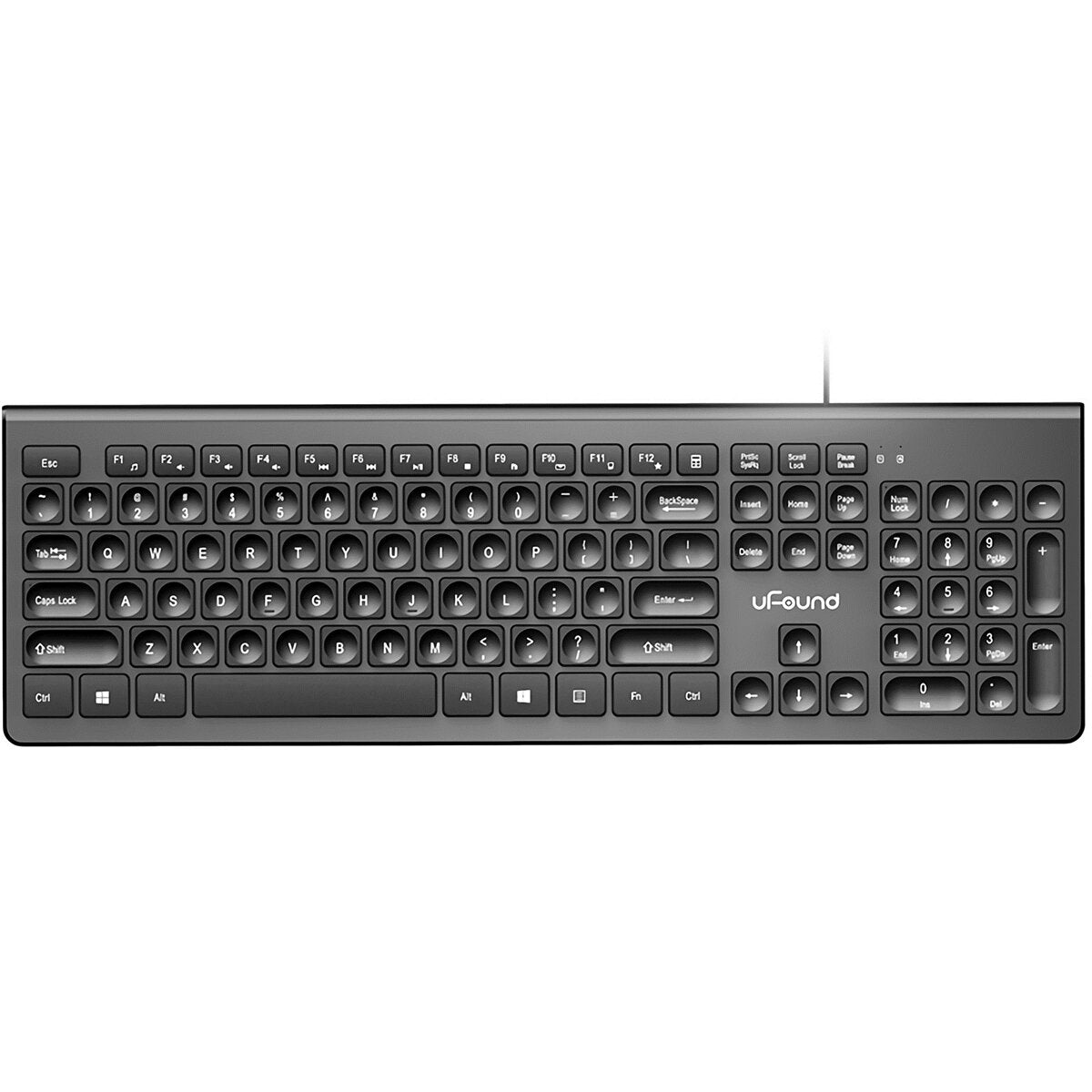 Wired Keyboard & Mouse Set 106 Keys Chocolate Square Keycap Silent Office Keyboard 1000DPI Ergonomic Mouse Kit for Mac Windows