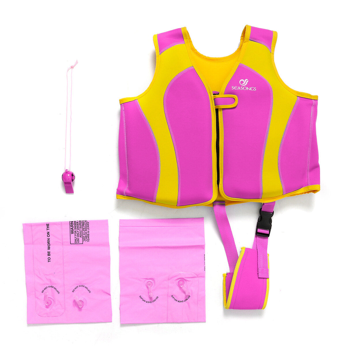 S-XL Children's Life Vest With Life-saving whistle&2 *Arm Circle Life jacket Swimming Coat