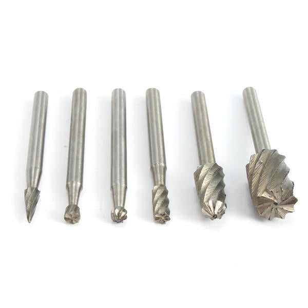 6Pcs 1/8 Inch Shank Milling Rotary File Burrs Bit Set Carving Tools
