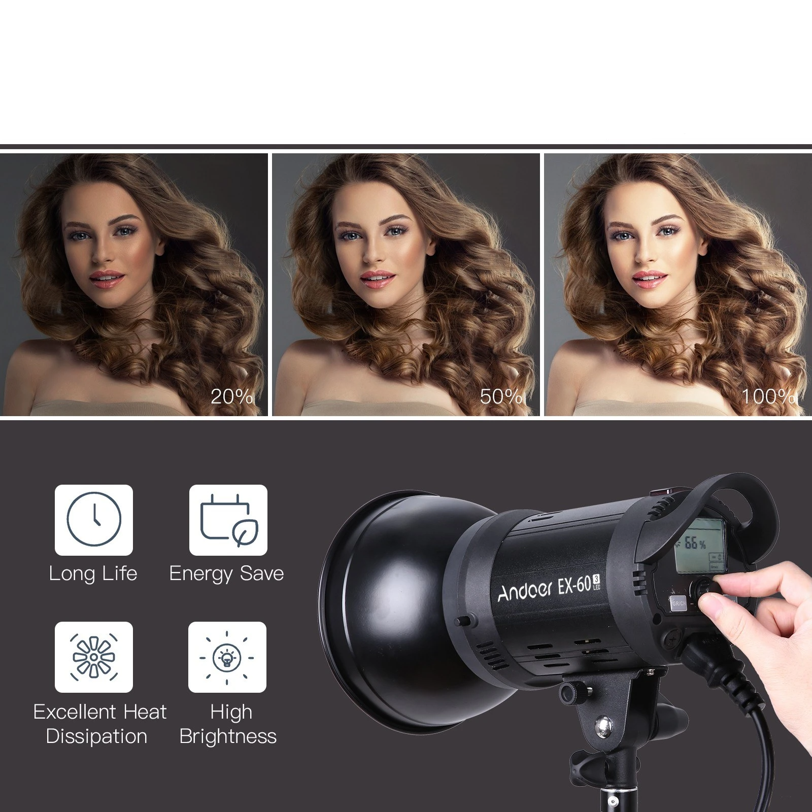 Studio Photography LED Flash Light Strobe