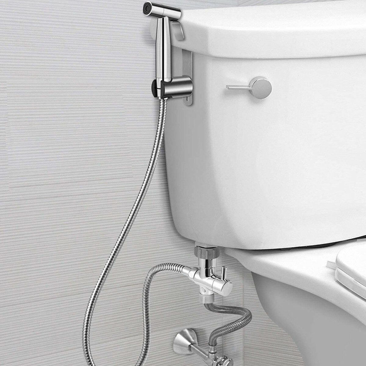 Handheld Bidet Sprayer for Toilet Adjustable Pressure Faucet Diaper Set with Hose Attachment Bathroom