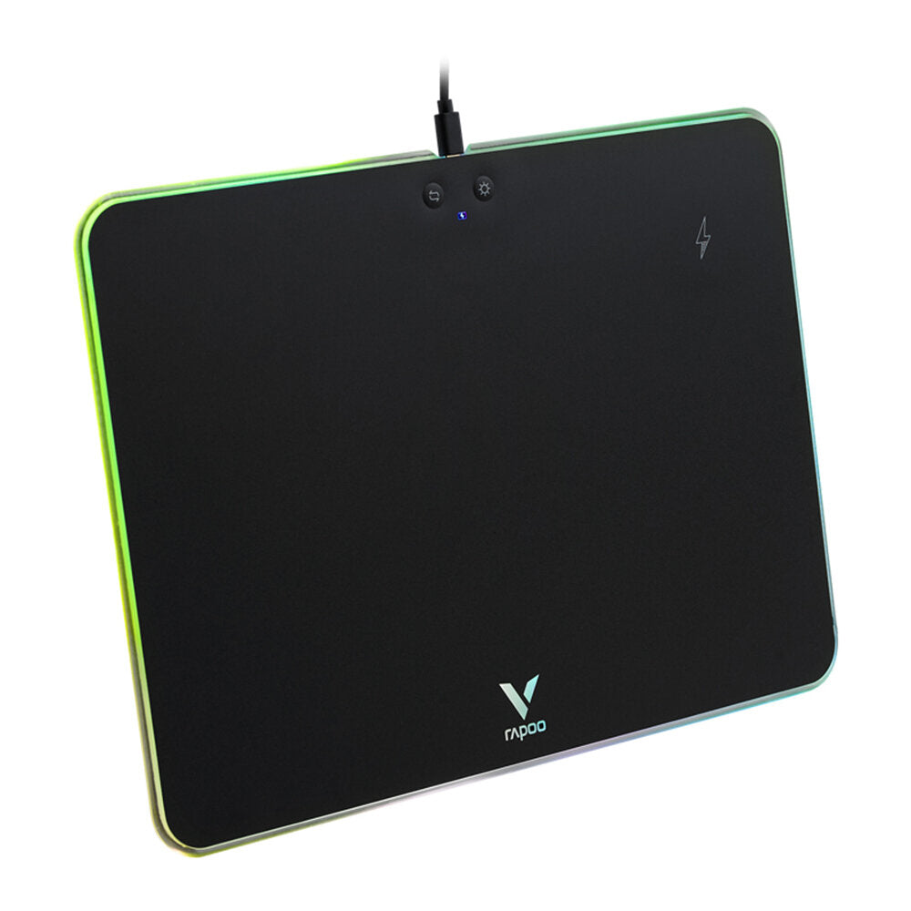 Wireless Charging Mouse Pad Anti-Slip Silicone Base USB Wired RGB Backlit Gaming Mouse Pad for PC Laptop