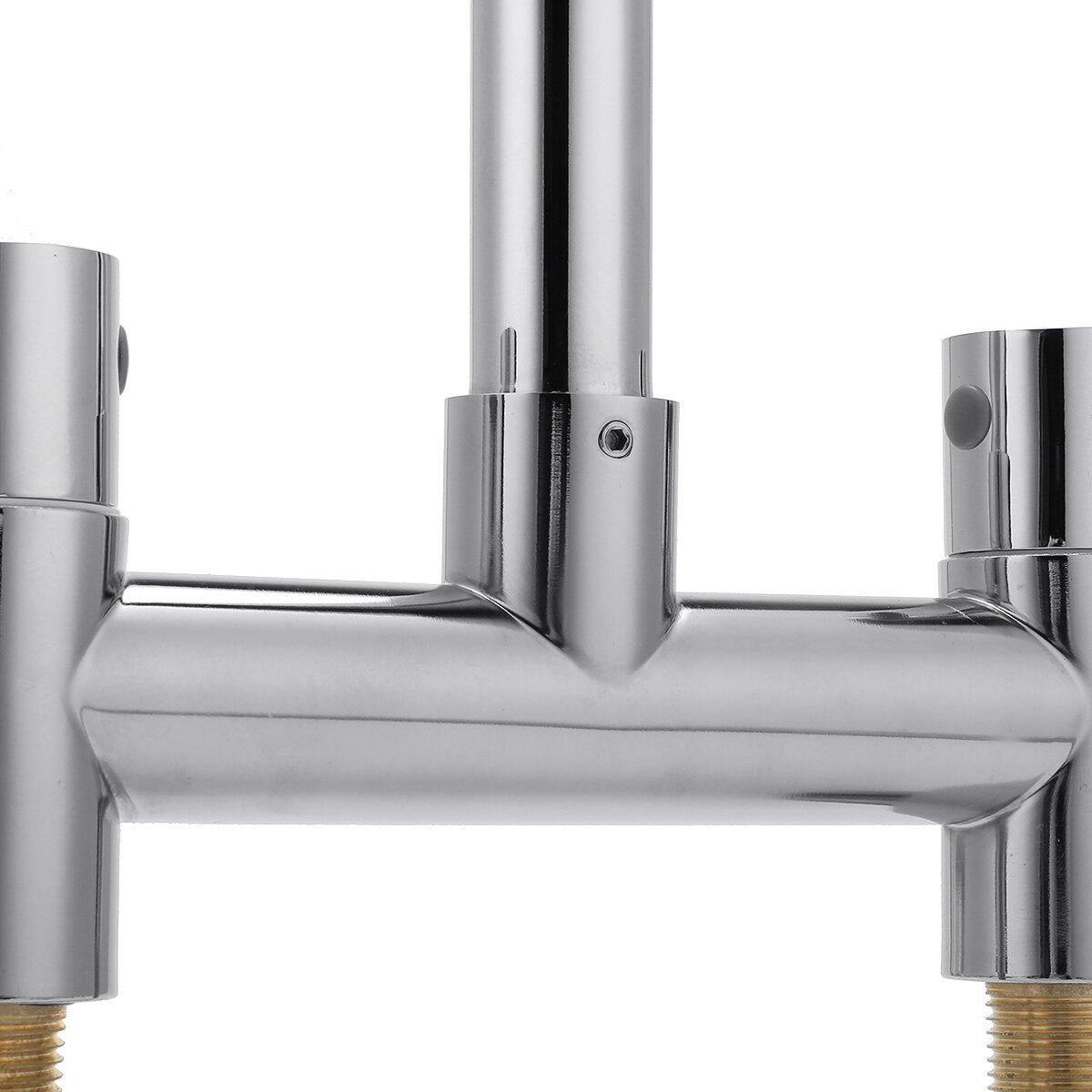 Modern Kitchen Sink Mixer Tap Chrome Monobloc Basin Twin Lever Taps Swivel 360