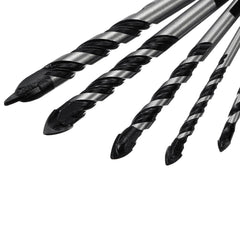 5pcs 5-12mm Black Triangle Twist Drill Bit Concrete Glass Ceramic Tile Marble Set