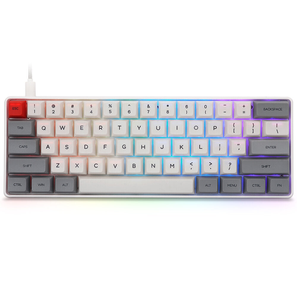 Mechanical Keyboard 61 Keys Optical Switch Type-C Wired RGB Backlight PBT Keycaps Gaming Keyboard