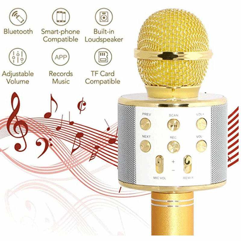 microphone with LED Lights, Bluetooth, Studio microphone, Corner Recorder