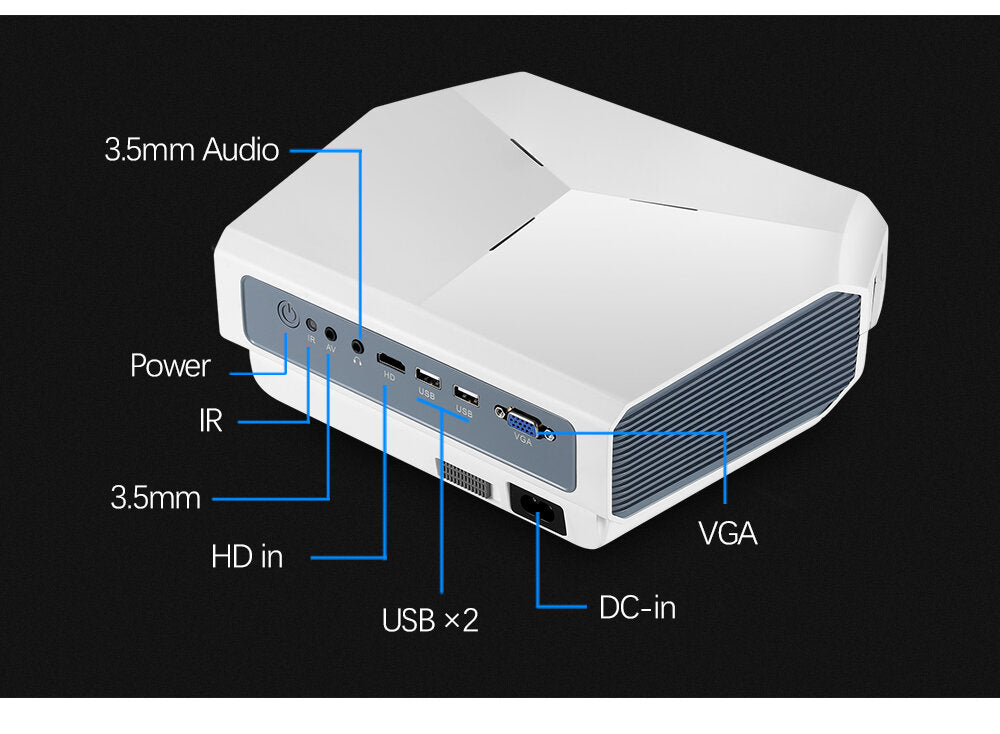 LED Projector 3800 Lumen Support 1080P 3000:1 Contrast Ratio Video 3D Mini Beamer Basic Version