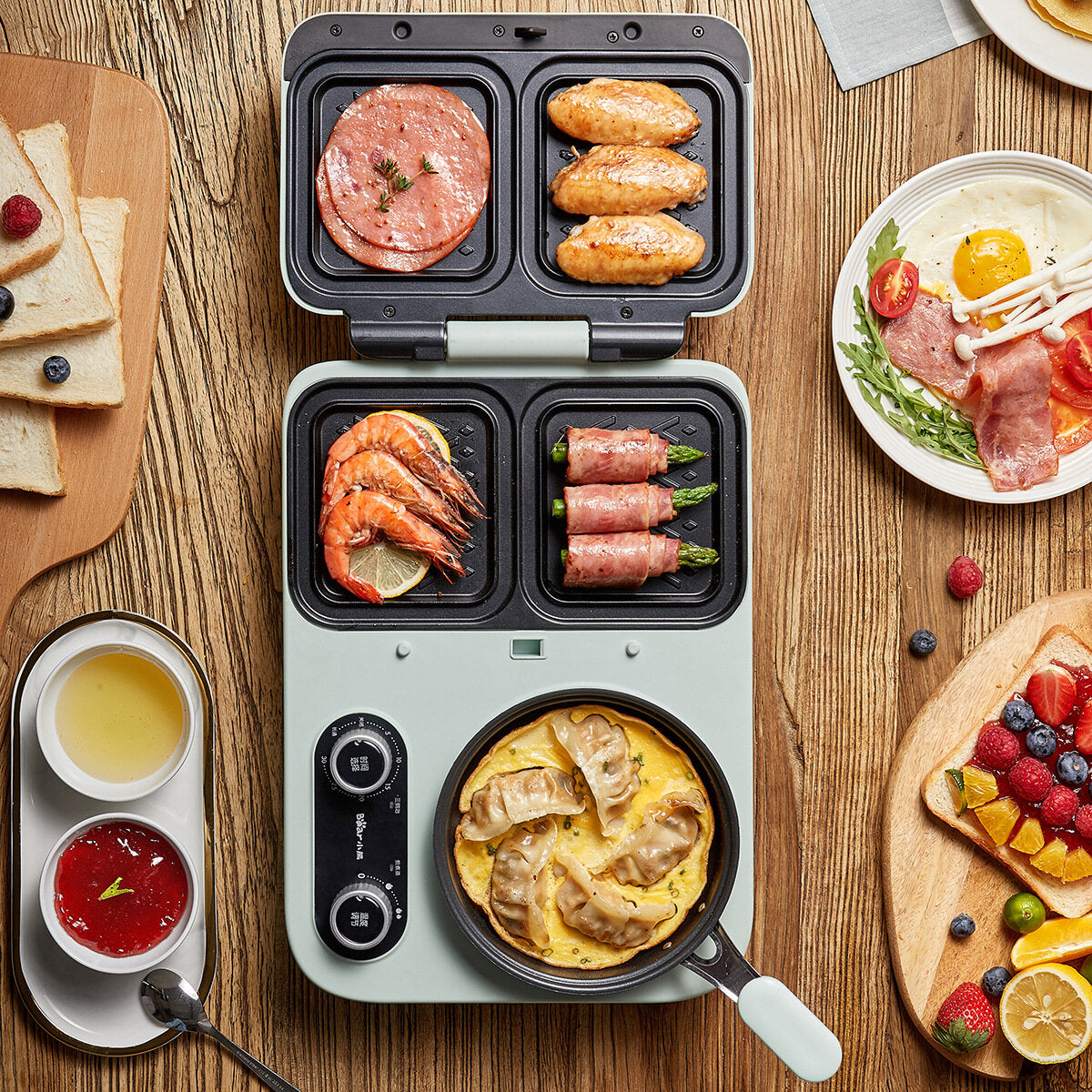 Multifunctional Breakfast Machine Toast Decoction Partition Operation for Kitchen
