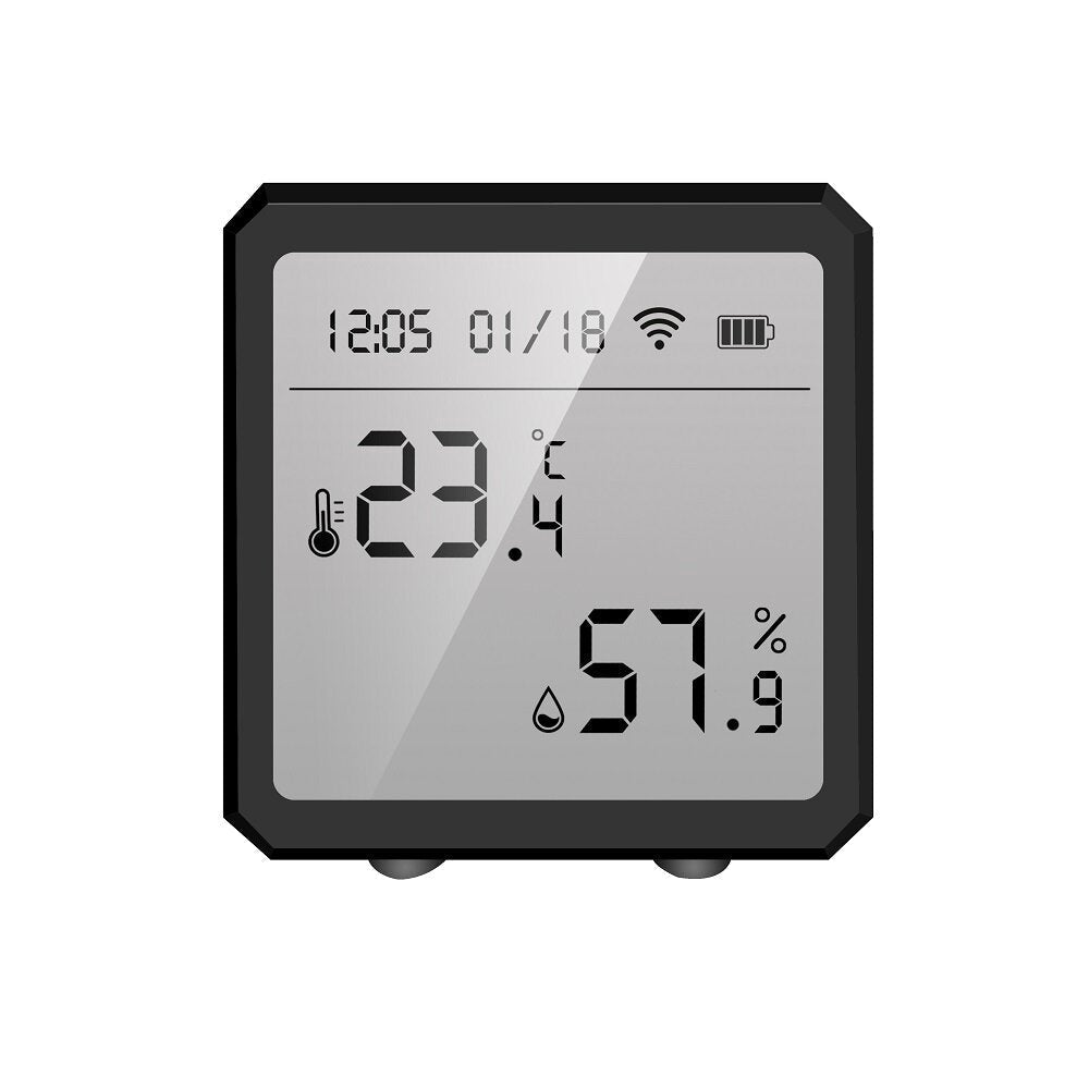 WiFi Smart Digital Temperature and Humidity Sensor Detector with LCD Date Time Display Support Alexa Google Home