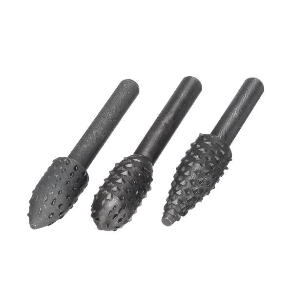 10Pcs Rotary File Rasp Set 6mm Shank Files Burr Cutters Woodworking Carving Bits
