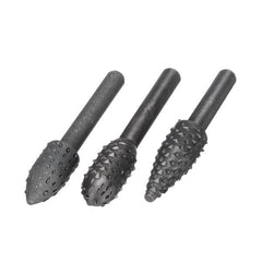10Pcs Rotary File Rasp Set 6mm Shank Files Burr Cutters Woodworking Carving Bits