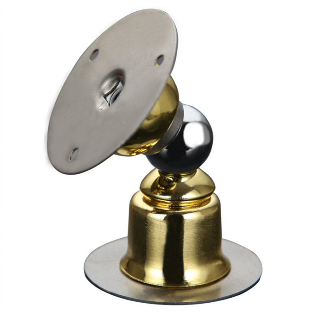 Stainless Steel Magnetic Door Stopper Sticker Free Punching Toilet Bedroom Door Suction
