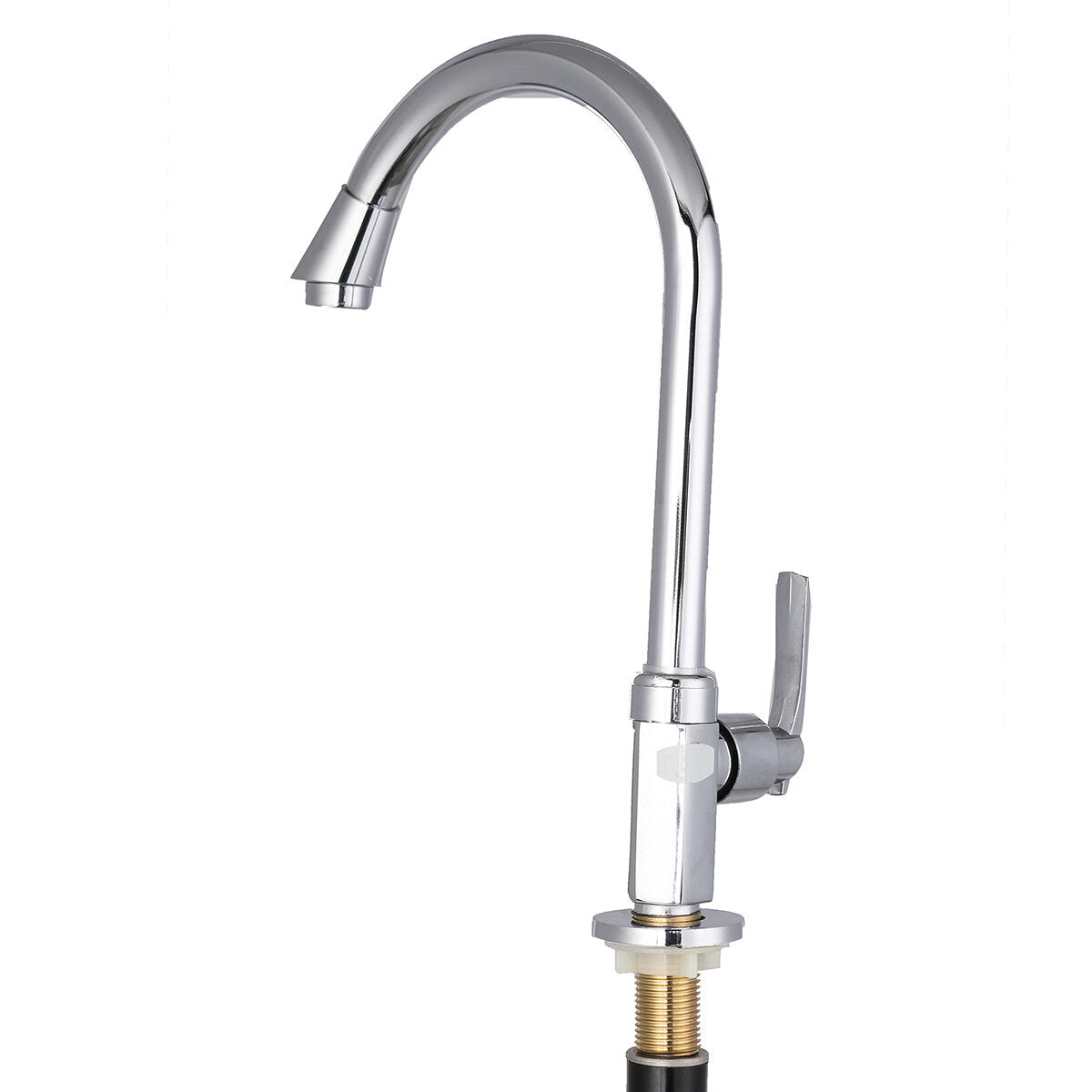 Kitchen Faucet Water-Saving Single-cold Vertical Wash Basin Stainless Steel Large Curved Universal