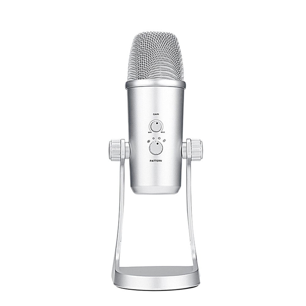 USB Microphone Stereo Condenser Mic for iPhone Android Smartphone Windows Computer Laptop PC Live Broadcast Interview
