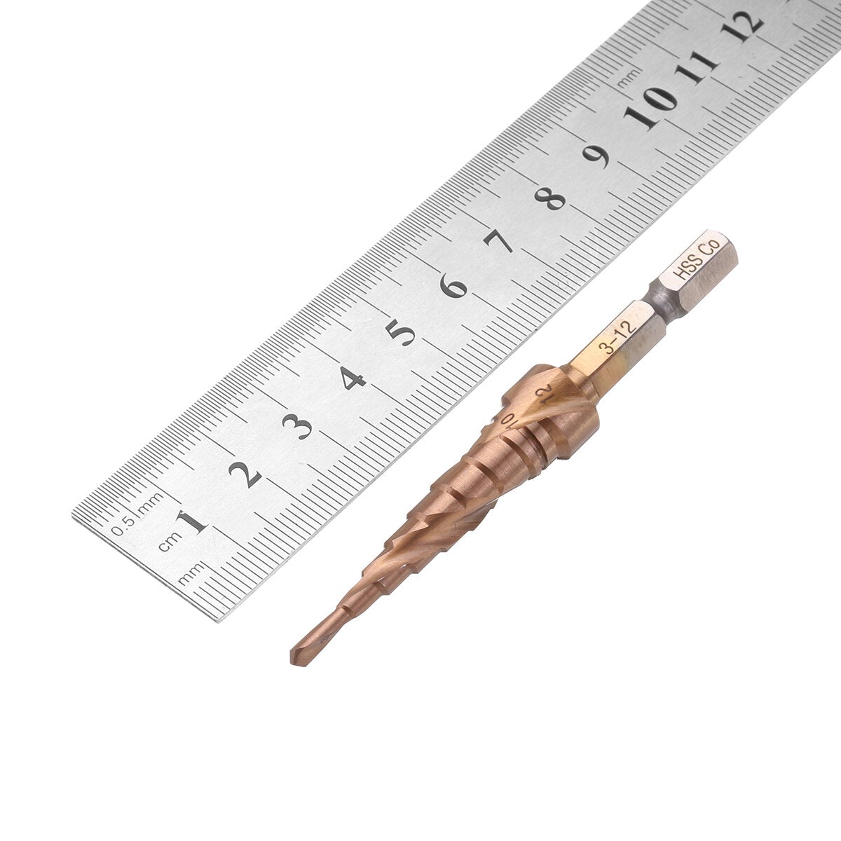 3Pcs 3-12/4-20/4-32mm M35 Cobalt Step Drill Bit 1/4 Inch Hex Shank HSS-Co Step Drill Bit