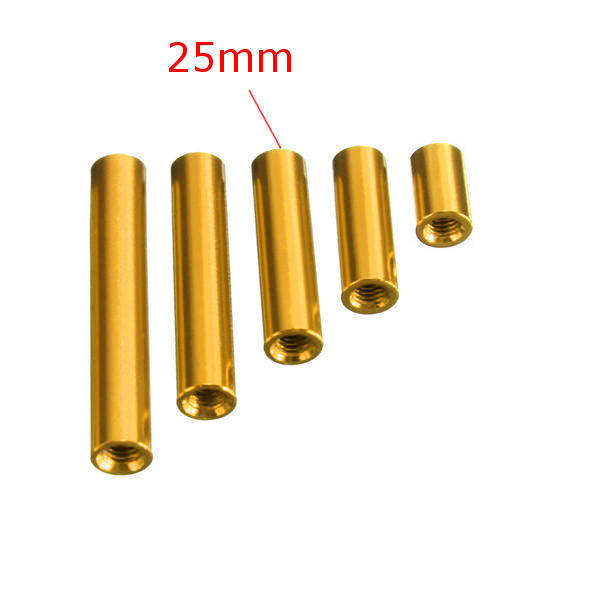 M3 Aluminum Alloy Standoff Studs 10-35mm Gold Round PCB Board Spacers Standoffs 10pcs