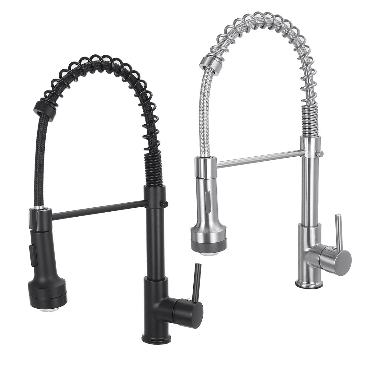Stainless Steel Kitchen Pull-Down Spray Sink Faucet Pull Out LED Mixer Tap