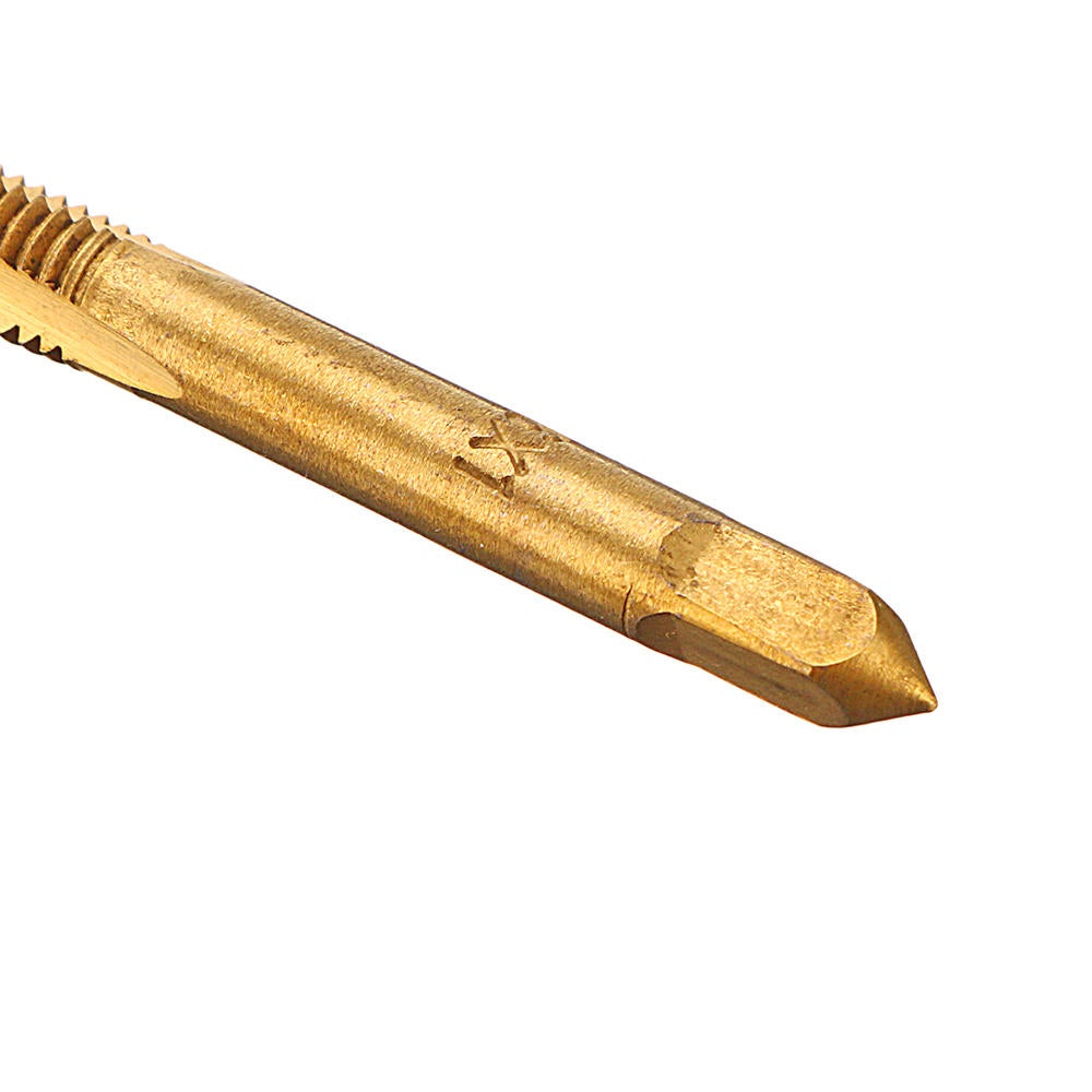 7pcs M3-M12 Machine Screw Plug Tap Steel Titanium Coated Straight Flute Hand